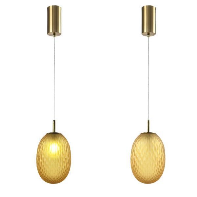 GLASS PENDANT LIGHT FIXTURES 1XE14 MAX 25W 150X230mm MAT AMBER ARTE ILLUMINA CANDY 144-24100