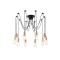 PENDANT LIGHT FIXTURES 10 LIGHTS 10XΕ27 1000X1000X510mm WOODEN&METAL BLACK ARTE ILLUMINA EDISON 144-30123