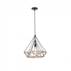 PENDANT LIGHT FIXTURE Ε27 MAX 15W 380X380X1450mm BLACK KHAKI ROPE & METAL  ARTE ILLUMINA FLARE 144-32021