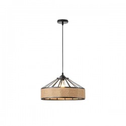 PENDANT LIGHT FIXTURE Ε27 MAX 15W 400X1300mm BLACK KHAKI ROPE & METAL  ARTE ILLUMINA HELIOS 144-32023