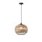 PENDANT LIGHT FIXTURE Ε27 MAX 15W 300X300X1370mm BLACK KHAKI ROPE & METAL  ARTE ILLUMINA HELIOS 144-32025