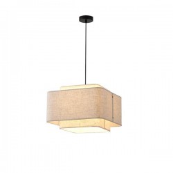 PENDANT LIGHT FABRIC 1XΕ27 MAX 60W ΜΠΕΖ Φ400Χ1090mm BEIGE ARTE ILLUMINA LOFT 144-33061