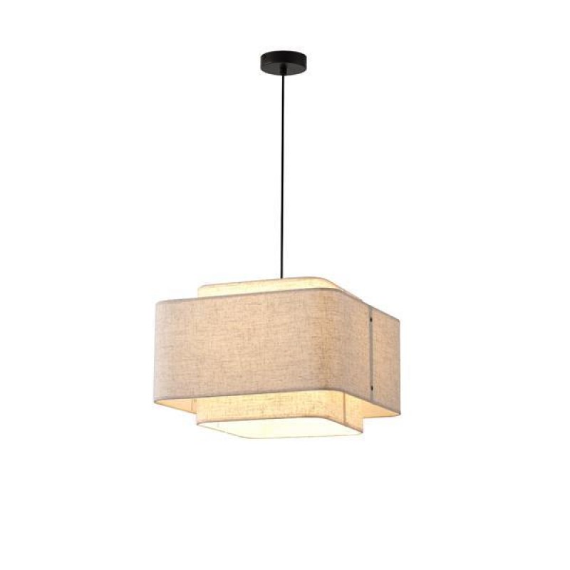 PENDANT LIGHT FABRIC 1XΕ27 MAX 60W ΜΠΕΖ Φ400Χ1090mm BEIGE ARTE ILLUMINA LOFT 144-33061