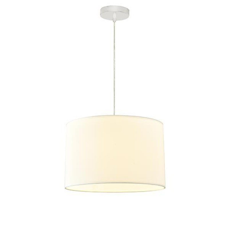 PENDANT LIGHT FABRIC 1XΕ27 MAX 15W Φ380ΧH240mm WHITE ARTE ILLUMINA SOHO 144-33074