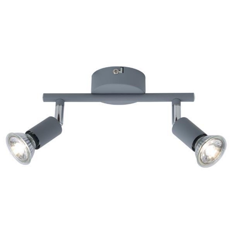 SPOT MOVABLE 2LIGHTS  METALLIC Max 7W  GREY 2XGU10 220X80X125mm ARTE ILLUMINA VORRAS 145-25244