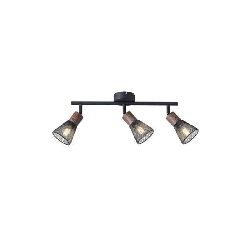 SPOT BLACK WITH WOOD FINISH MESH SHADE 3XE14 390X80X145mm ARTE ILLUMINA MESHY 145-25257