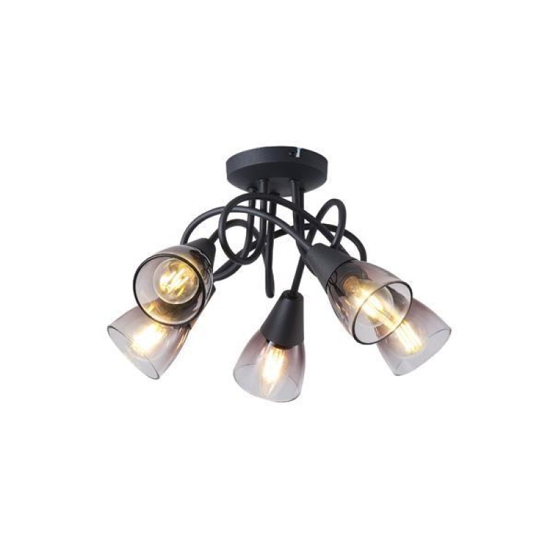SPOT METALLIC WITH SMOKY GLASS 5LIGHTS 5XE14  D380XH185mm ARTE ILLUMINA CLASSY 145-25273