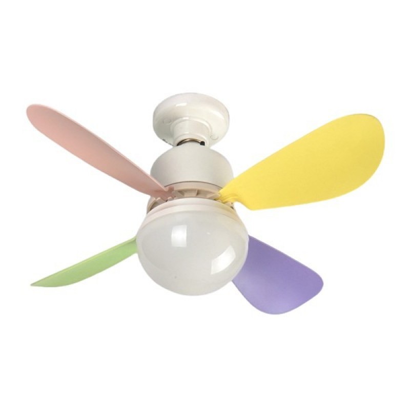 FAN-LIGHT Φ42 WITH 4 WHITE AND 4 COLORED BLADES 22W SCREW IN E27 300-20516