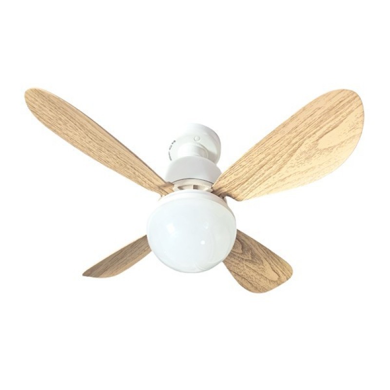 FAN-LIGHT Φ42 WITH 4 WHITE AND 4 WOOD COLOR BLADES 22W SCREW IN E27 300-20517