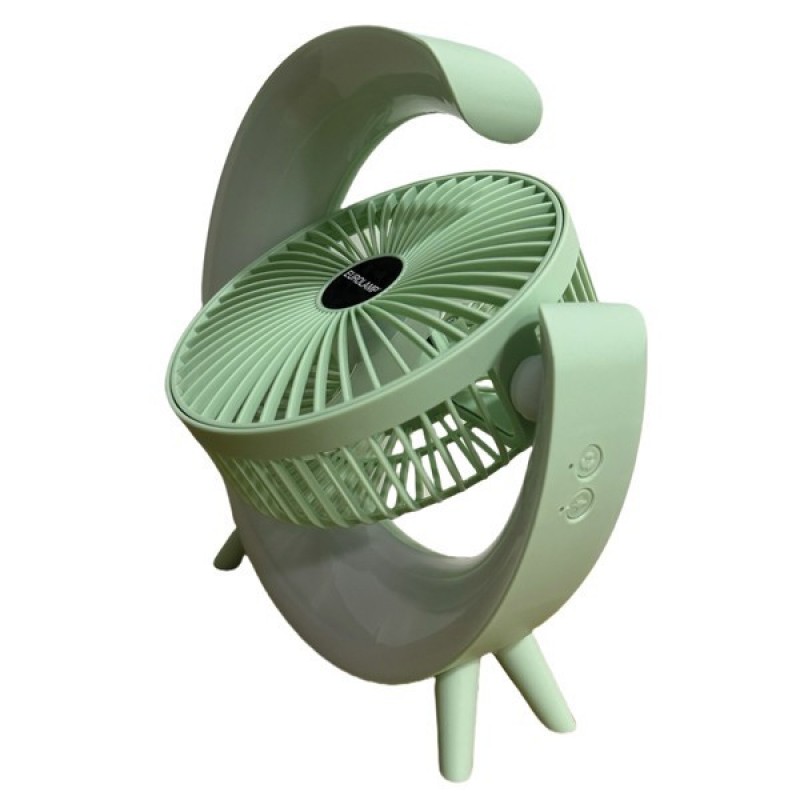 TABLE FAN RECHARGEABLE 5W Φ14,5 WITH LED RGB MINT GREEN 300-20531