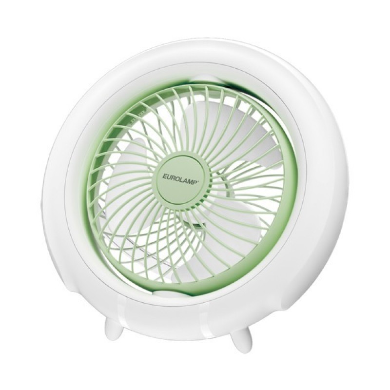 TABLE-HANGING FAN RECHARGEABLE Φ16 4W WITH LED MINT GREEN 300-20536