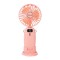 HAND FAN RECHARGEABLE WITH USB AND MOBILE BASE Φ9 PINK 300-20539