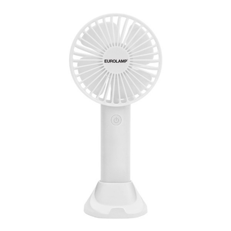 HAND FAN RECHARGEABLE WITH USB AND MOBILE BASE Φ10 WHITE 300-20549