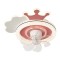 KIDS CEILING FAN CROWN PINK 15W WITH LED LIGHT 65W AND CONTROL 300-25057