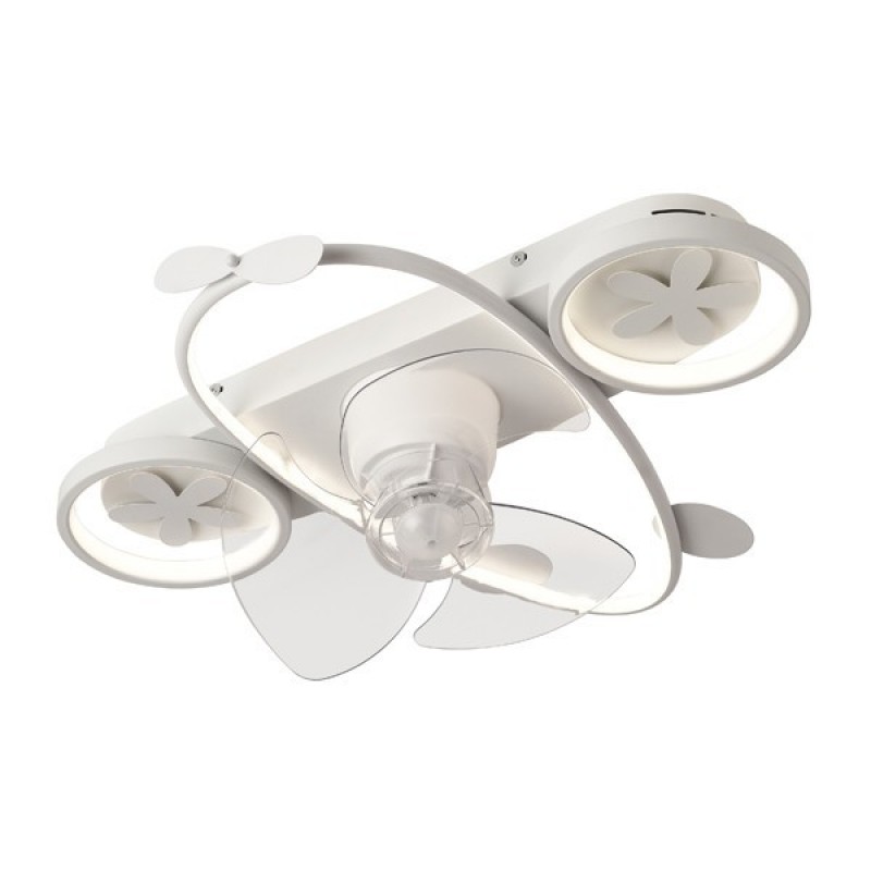 KIDS CEILING FAN AIRPLANE WHITE 24W WITH LED LIGHT 46W AND CONTROL 300-25063