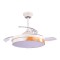 DECORATIVE FAN WHITE WITH RETRACTABLE BLADES Φ107 BLUETOOTH SPEAKER LED LIGHT AND REMOTE CONTROL 32W DC MOTOR 300-25068