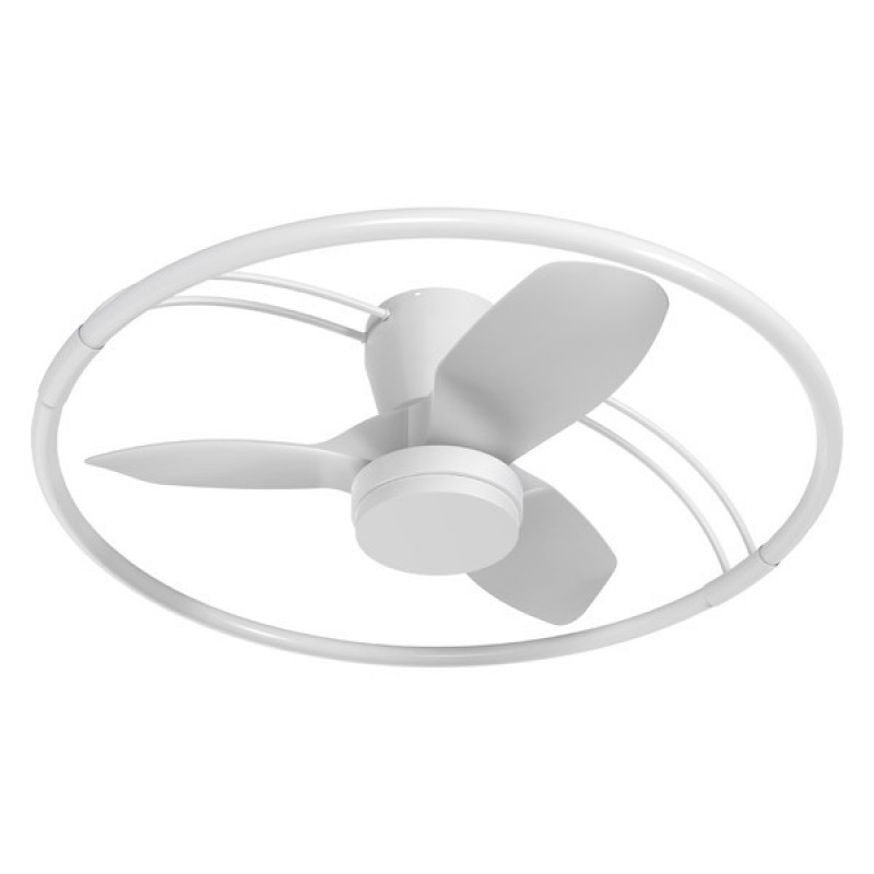DECORATIVE FAN WHITE WITH LED 60W AND CONTROL Φ80 DC MOTOR 20W 300-25076