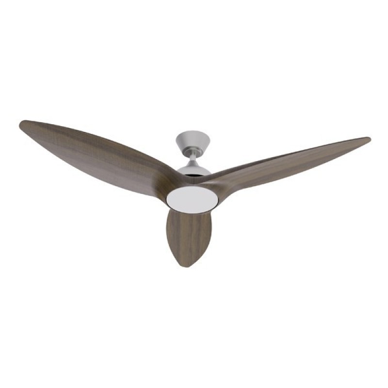 DECORATIVE WIFI FAN BROWN WOODEN COLOR WITH LED LIGHT RGB AND REMOTE CONTROL Φ132 DC MOTOR 35W 300-25077