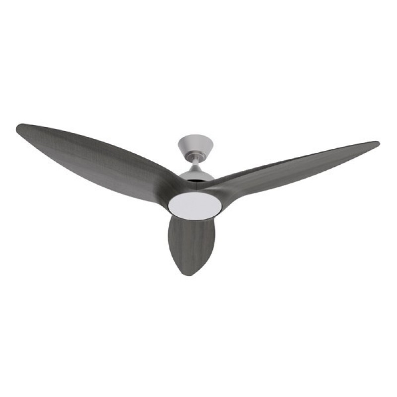 DECORATIVE WIFI FAN GREY WOODEN COLOR WITH LED LIGHT RGB AND REMOTE CONTROL Φ132 DC MOTOR 35W 300-25078