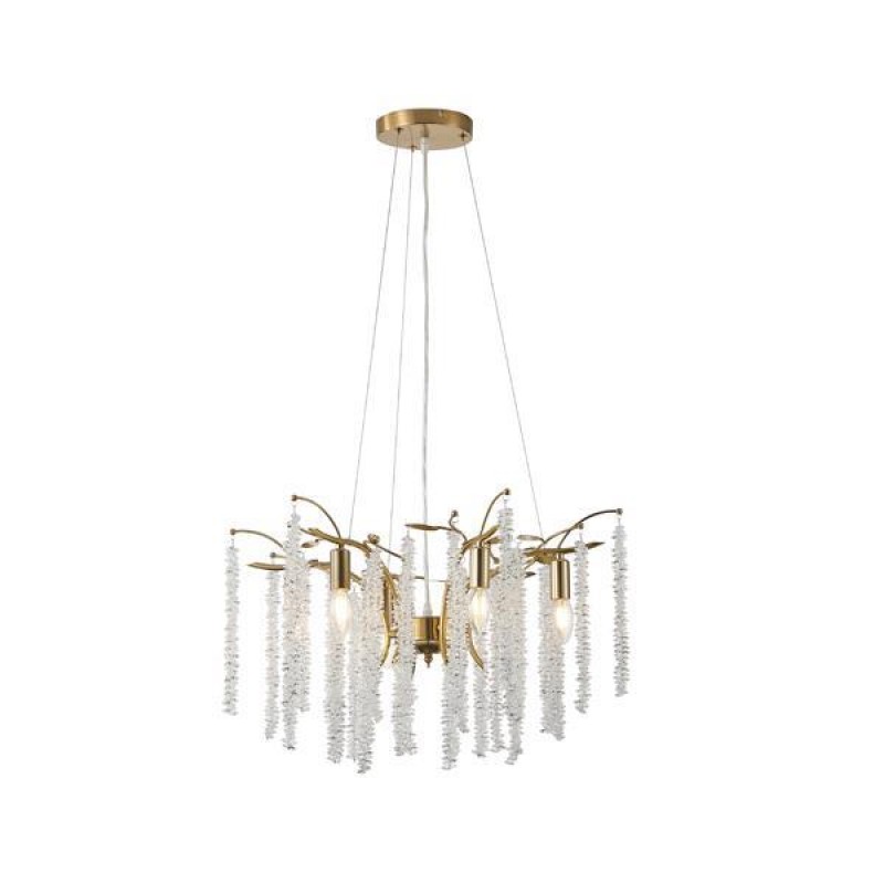 PENDANT LIGHT 6LIGHTS METAL CLEAR GLASS  6XE14  ΜΑΧ 15W 720X590mmARTE ILLUMINA KRISTALLO 144-47005