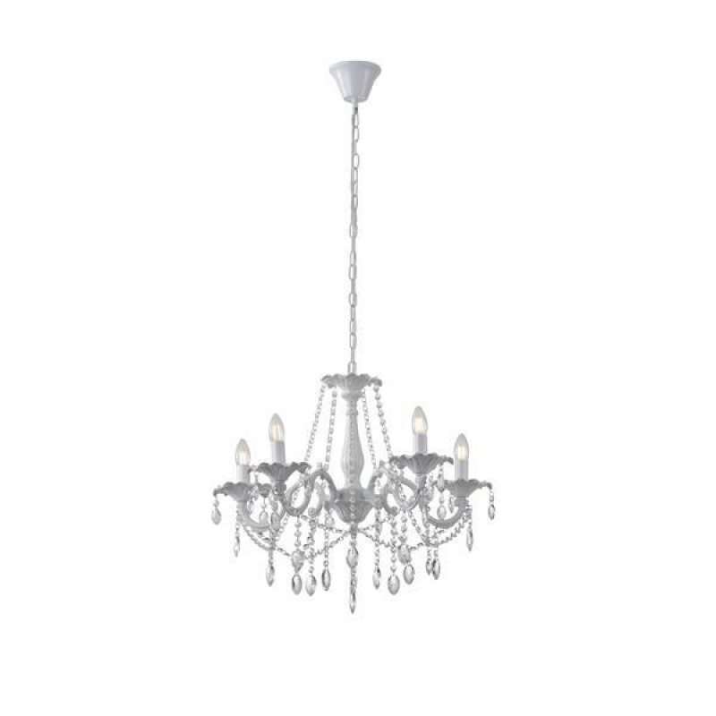 PENDANT LIGHT 5LIGHTS ALUMINIUM CLEAR GLASS  5XE14 MAX 15W 1060X640mm ARTE ILLUMINA KRISTALLO 144-47010