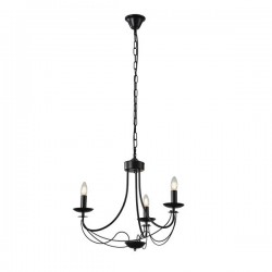 PENDANT LIGHT 3LIGHTS BLACK WITH CLEAR GLASS 3XE14 MAX 15W 470X600mm  ARTE ILLUMINA KRISTALLO 144-47012