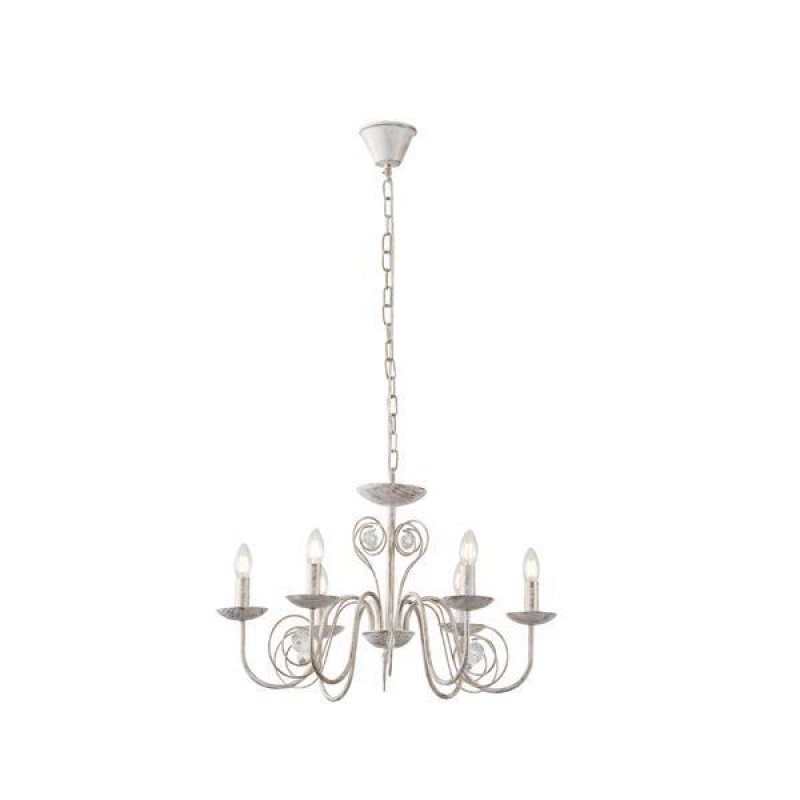 PENDANT LIGHT 6LIGHTS METAL CLEAR GLASS  6XE14 MAX 15W 340X640mm ARTE ILLUMINA KRISTALLO 144-47015