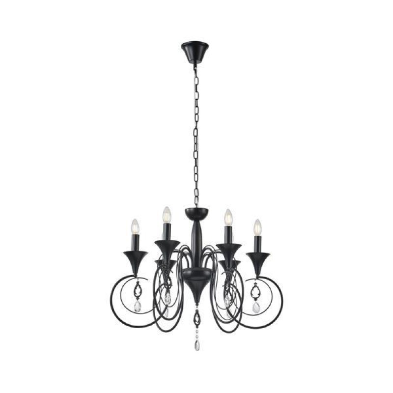 PENDANT LIGHT 6LIGHTS  METAL CLEAR GLASS  6XE14 MAX 15W 500X720mm ARTE ILLUMINA KRISTALLO 144-47017