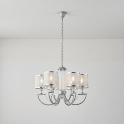 PENDANT LIGHT 6LIGHTS  METAL FABRIC 6XE14 MAX 15W 450X630mmA RTE ILLUMINA KRISTALLO 144-47019