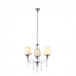 PENDANT LIGHT METAL FABRIC 3LIGHTS CHROME 3XE14 MAX 40W 530X600mm ARTE ILLUMINA KRISTALLO 144-47020 PENDANT LIGHT METAL FABRIC 3LIGHTS CHROME 3XE14 MAX 40W 530X600mm ARTE ILLUMINA KRISTALLO 144-47020