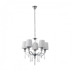 PENDANT LIGHT METAL FABRIC 5LIGHTS CHROME 5XE14 MAX 40W 530X600mm ARTE ILLUMINA KRISTALLO 144-47021 PENDANT LIGHT METAL FABRIC 5LIGHTS CHROME 5XE14 MAX 40W 530X600mm ARTE ILLUMINA KRISTALLO 144-47021