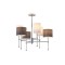 PENDANT LIGHT FABRIC 6 LIGHTS WHITE BLACK 6XE14 ΜΑΧ 40W Φ740X640mm ARTE ILLUMINA VELI 144-24051