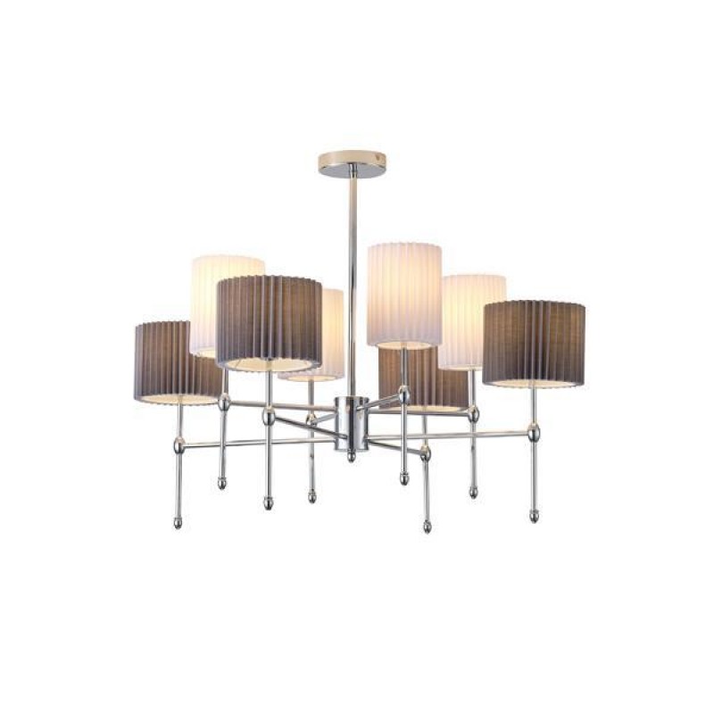 PENDANT LIGHT FABRIC 8LIGHTS WHITE BLACK 8XE14 MAX 40W Φ840X640mm ARTE ILLUMINA VELI 144-24052