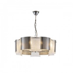 PENDANT LIGHT METAL GLASS  CHROME 8XE14 MAX 15W Φ650X680mm ARTE ILLUMINA FOLIA 144-24057