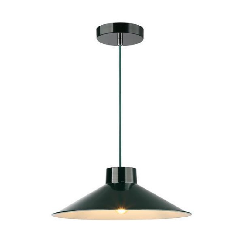 PENDANT LIGHT FIXTURES  SIMPLE  1XΕ27 MAX 15W 360X1150mm GLOSSY DARK GREEN ARTE ILLUMINA NELI 144-28507