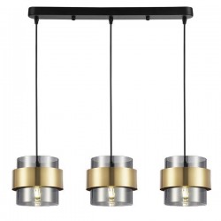 PENDANT LIGHT  3LIGHTS 3XE27 180X1215mm Max 15W,BLACK GOLD ARTE ILLUMINA RELIAC 144-28542