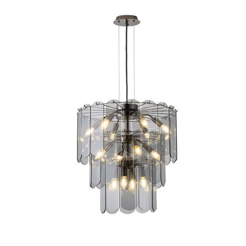 PENDANT LIGHT GLASS 14ΧΕ14 ΜΑΧ 15W Φ550Χ1500mm BLACK ARTE ILLUMINA MIRA 144-40021 PENDANT LIGHT GLASS 14ΧΕ14 ΜΑΧ 15W Φ550Χ1500mm BLACK ARTE ILLUMINA MIRA 144-40021