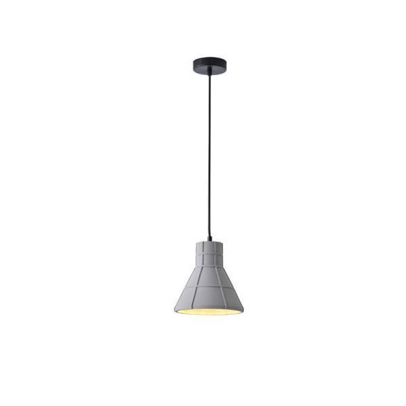 PENDANT LIGHT FIXTURE GREY PLASTER  1XE27 MAX 15W 200X200X210mm ARTE ILLUMINA PLASTER SERIES 144-50007