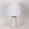 TABLE LAMP, WITH LINEN SHADE, CERAMIC, WHITE, 32x25x52cm 814-50002