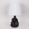 TABLE LAMP, WITH LINEN SHADE, CERAMIC, BLACK, 29.5x24x48cm 814-50003
