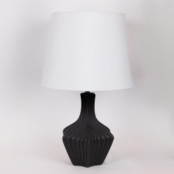 TABLE LAMP, WITH LINEN SHADE, CERAMIC, BLACK, 20.5x20.5x50cm 814-50004 TABLE LAMP, WITH LINEN SHADE, CERAMIC, BLACK, 20.5x20.5x50cm 814-50004