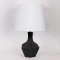 TABLE LAMP, WITH LINEN SHADE, CERAMIC, BLACK, 20.5x20.5x50cm 814-50004