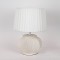 TABLE LAMP, WITH LINEN SHADE, CERAMIC, WHITE, 28x24x43cm 814-50005
