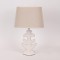 TABLE LAMP, WITH LINEN SHADE, CERAMIC, CREAM, 25x7x40cm 814-50006
