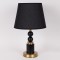 TABLE LAMP, WITH LINEN SHADE, CERAMIC, BLACK-GOLD, 28x20x46cm 814-50007