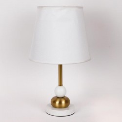 TABLE LAMP, WITH LINEN SHADE, CERAMIC, WHITE-GOLD, 25x18x43cm 814-50008 TABLE LAMP, WITH LINEN SHADE, CERAMIC, WHITE-GOLD, 25x18x43cm 814-50008