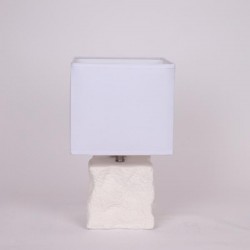 TABLE LAMP, WITH LINEN SHADE, CERAMIC, WHITE, 21x37cm 814-50009 TABLE LAMP, WITH LINEN SHADE, CERAMIC, WHITE, 21x37cm 814-50009