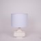 TABLE LAMP, WITH LINEN SHADE, CERAMIC, WHITE, 28x39cm 814-50011