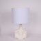 TABLE LAMP, WITH LINEN SHADE, CERAMIC, WHITE, 30x53cm 814-50012