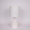 TABLE LAMP, WITH LINEN SHADE, CERAMIC, WHITE, 26x54cm 814-50016